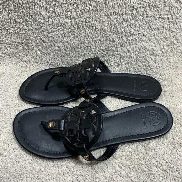 Tory Burch Black Leather Sandals - Picture 5 of 10